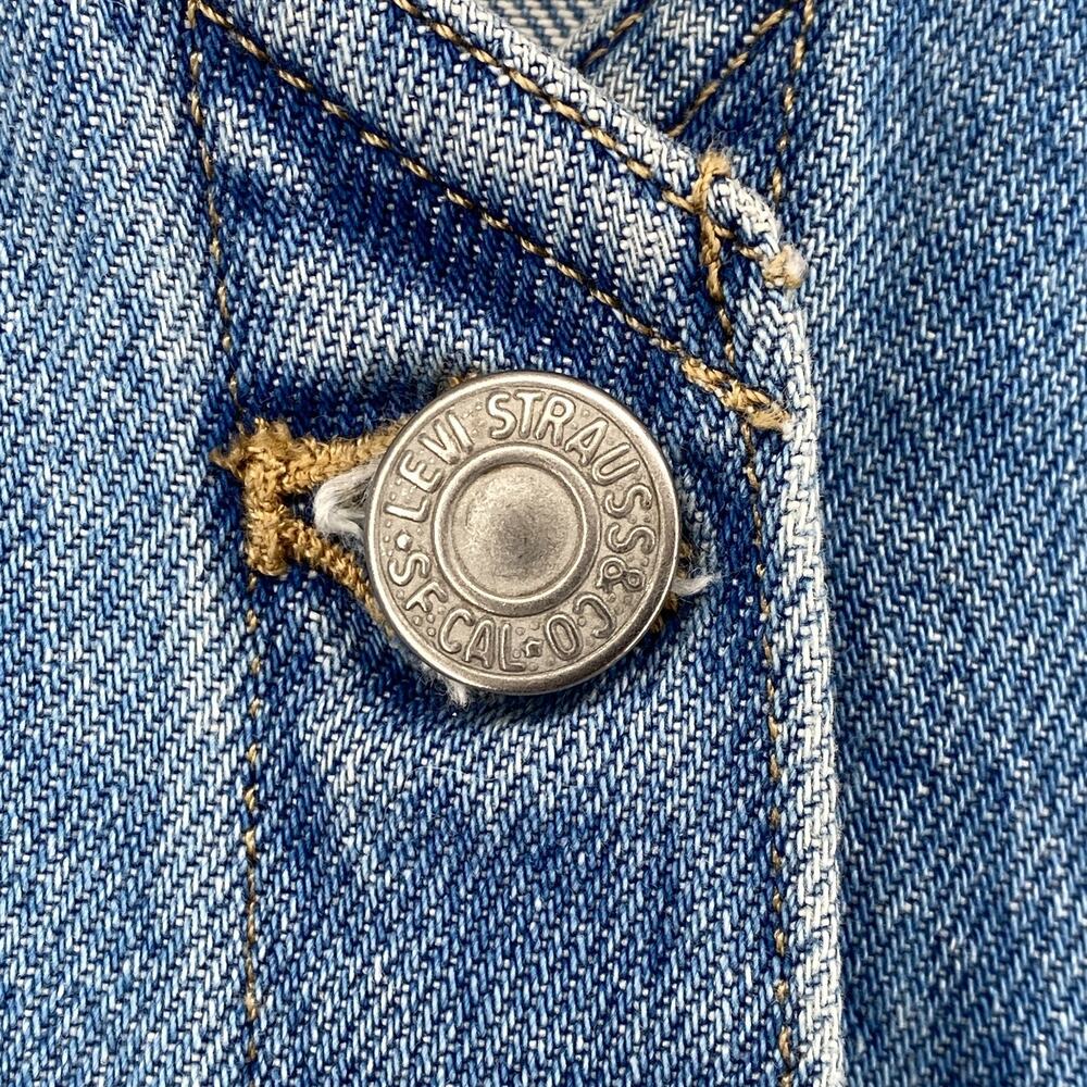 LEVIS Dress M Vianna Vest Overall Jumper Bib Button Front Denim Cotton Blue - Picture 6 of 15